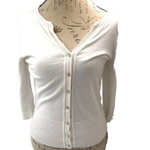 7th Avenue New York & Company White Cardigan Size L